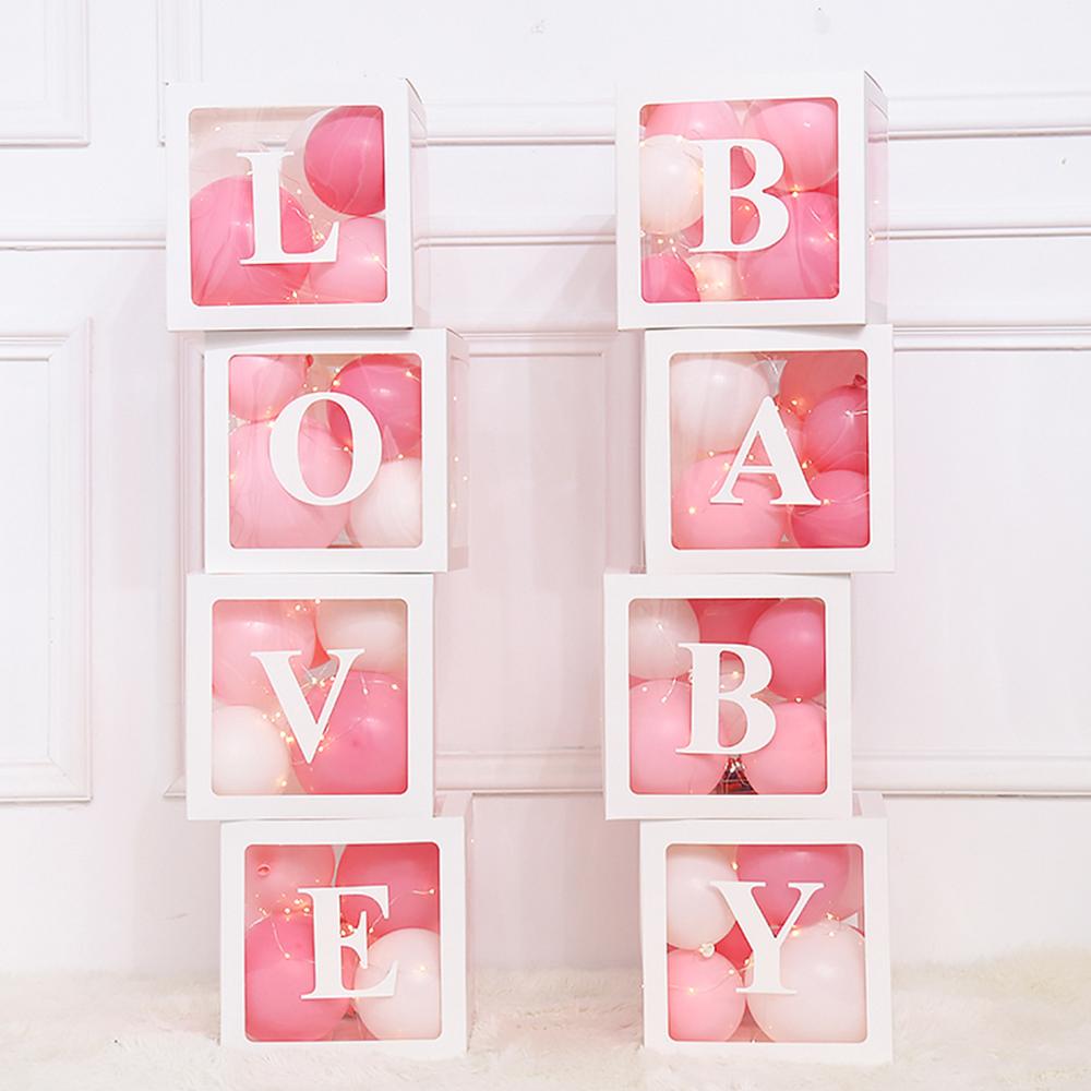 Wedding Z - 27/25 ซม.ตัวอักษรที่กําหนดเองตัวอักษรบอลลูนกล่อง A-Z Letter โปร่งใส Baby