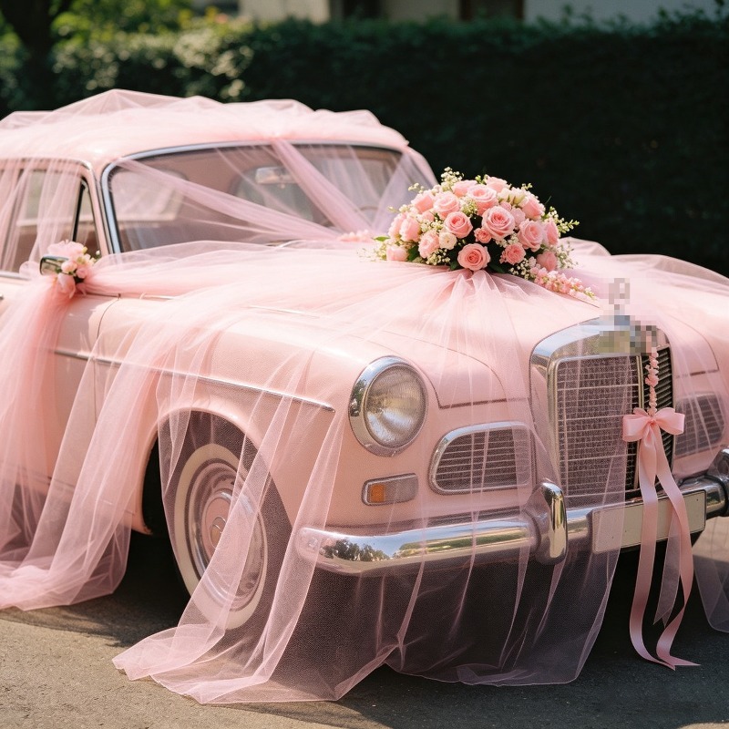 Wedding Balloon Arch - ผ้าม่านโปร่งแสงสีชมพูอ่อนสำหรับตกแต่งเพดาน ผ้าตาข่ายโปร่งแสงสำหรับงานแต่งงาน งานหมั้น งานวันเกิด งานแสดงบนเวที โต๊ะ