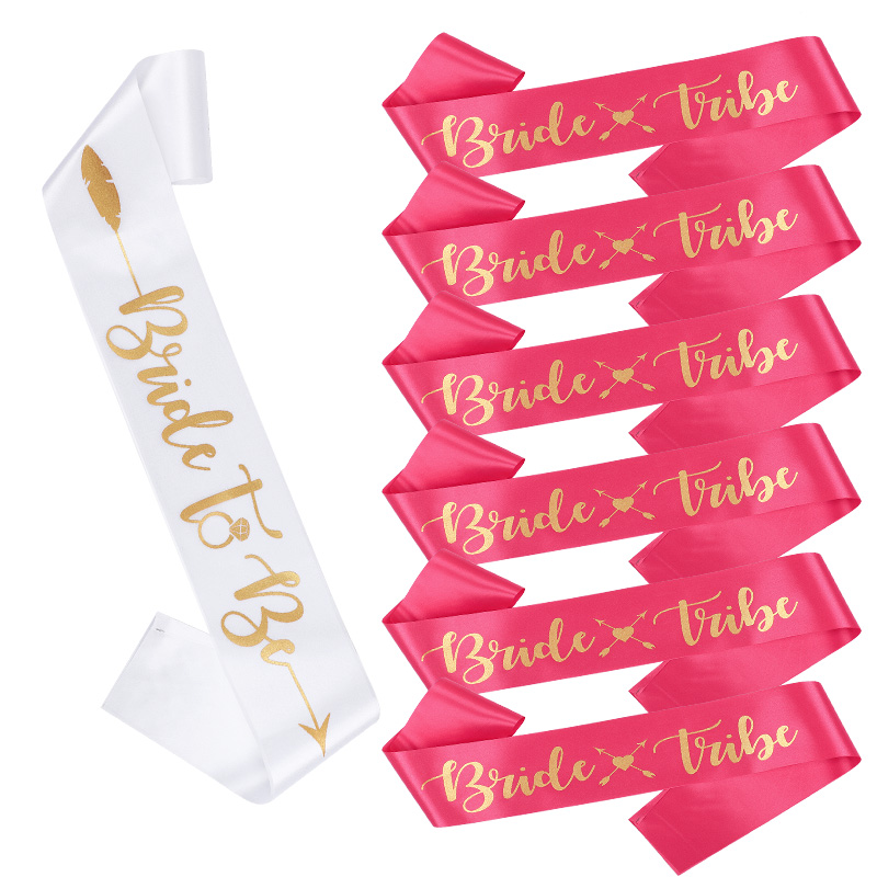 Bride Tribe Sash - เจ้าสาวเผ่าเพื่อนเจ้าสาว Sashes ชุดสําหรับตกแต่งห้องอาบน้ําเจ้าสาวงานแต่งงานโปรดปราน Bachelorette Party Supplies