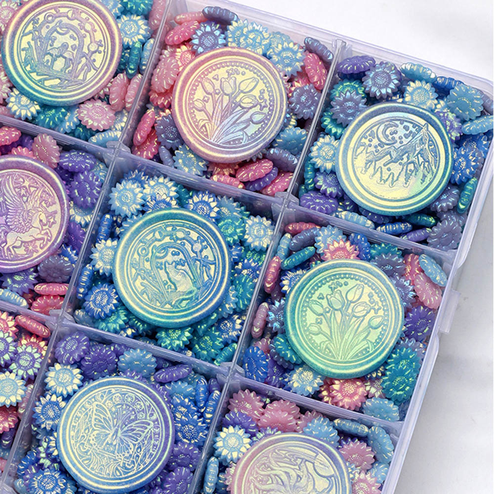 Wedding Sutra - 100pcs สีผสม Glitter Dreamy Aurora ขี้ผึ้งซีลแสตมป์ลูกปัด