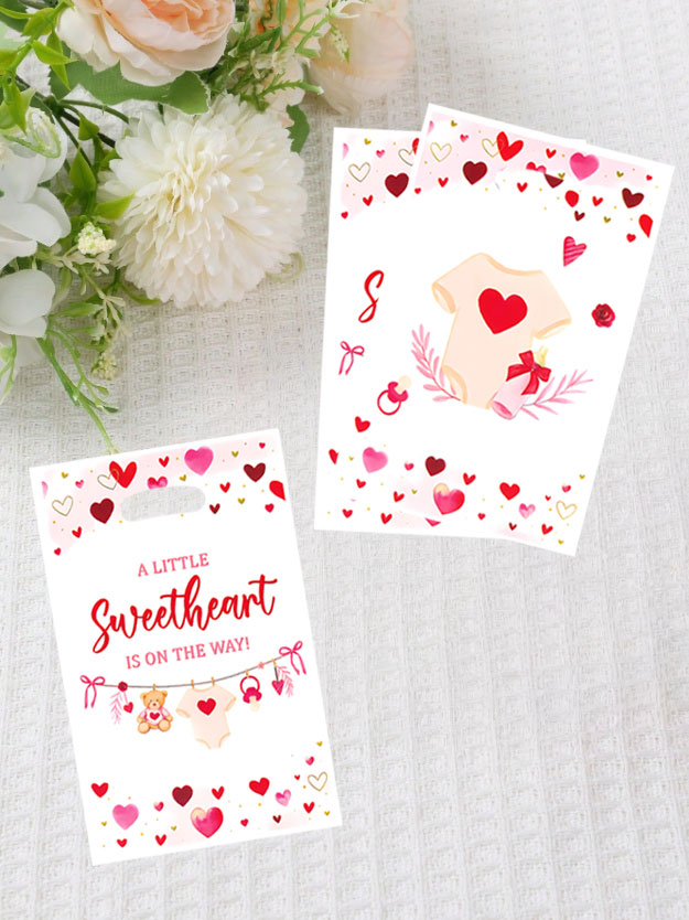 Wedding/Event Supply Store - ถุงของขวัญสำหรับงานปาร์ตี้ 20 ชิ้น/40 ชิ้น, ถุงแขนสั้นพิมพ์ลายหัวใจและตัวอักษร Sweetheart