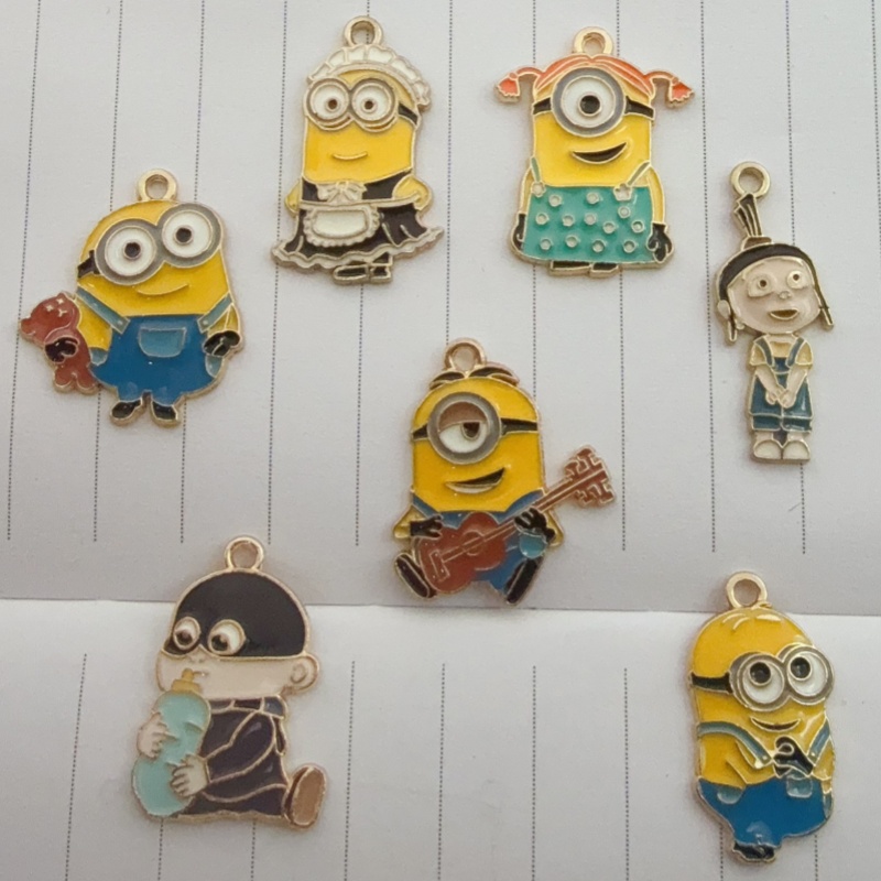 Wedding Yes - จี้การ์ตูนลายหยดน้ำมันอัลลอยด์ 10 ชิ้น, สำหรับทำเครื่องประดับ DIY, ต่างหู,