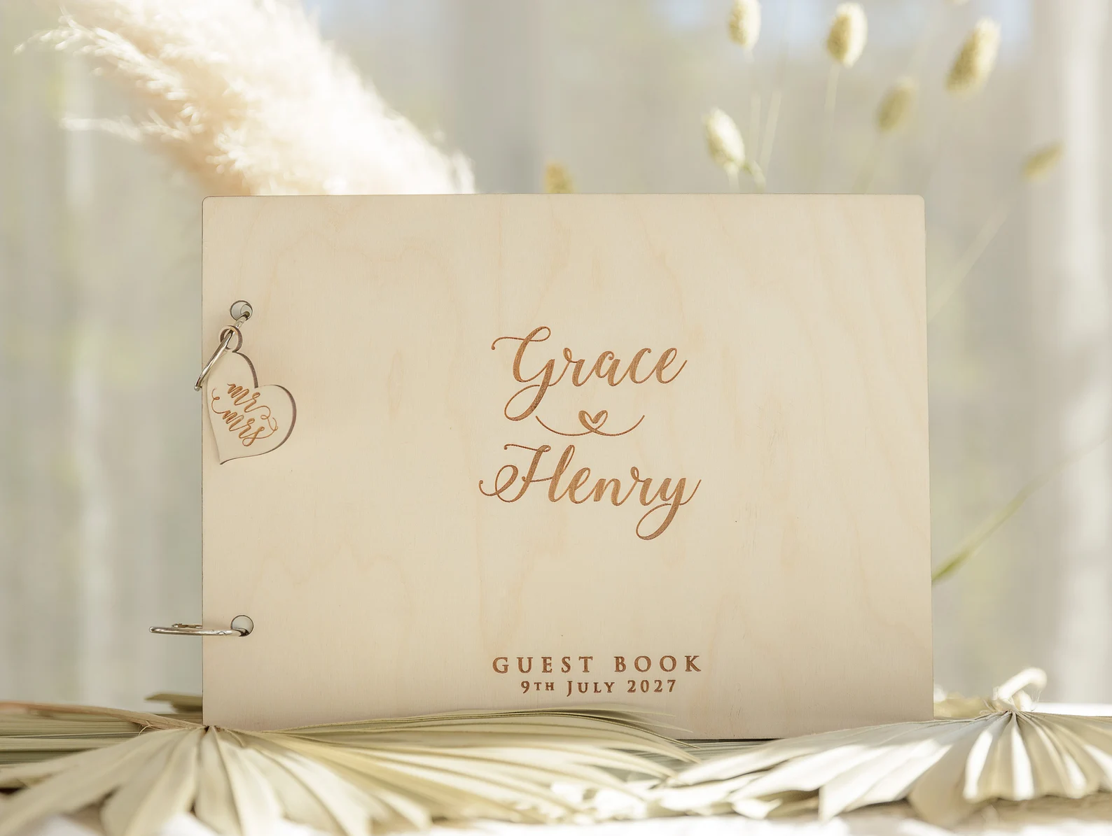 Personalized Guest Book - สมุดเยี่ยมงานแต่งงาน อัลบั้มรูปส่วนบุคคล หนังสือแต่งงานหัวใจ, หนังสือแขกส่วนบุคคล, หนังสือแขกไม้, อัลบั้มภาพงานแต่งงาน