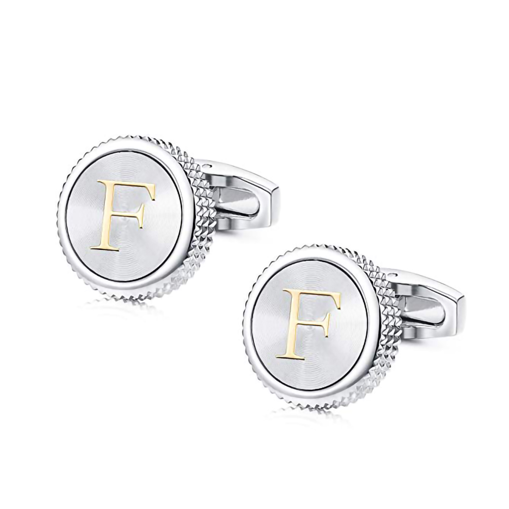 Wedding Z - รอบ 26 ตัวอักษร A-Z Cufflinks สําหรับบุรุษเสื้อสูท