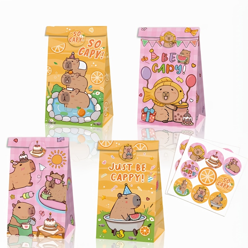 Wedding Favor Box - 12/24/48pcs Capybara Candy กระเป๋าอุปกรณ์งานเลี้ยงวันเกิดงานรื่นเริงของขวัญกระเป๋าการ์ตูนรูปแบบ Surprise กล่องถุงกระดาษ