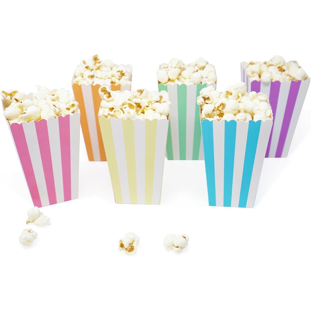 Wedding Favor Box - กล่องของขวัญมินิป๊อปคอร์นและขนมหวาน 24 ชิ้น สำหรับงานวันเกิด งานแต่งงาน และงานเลี้ยงฉลองทารก