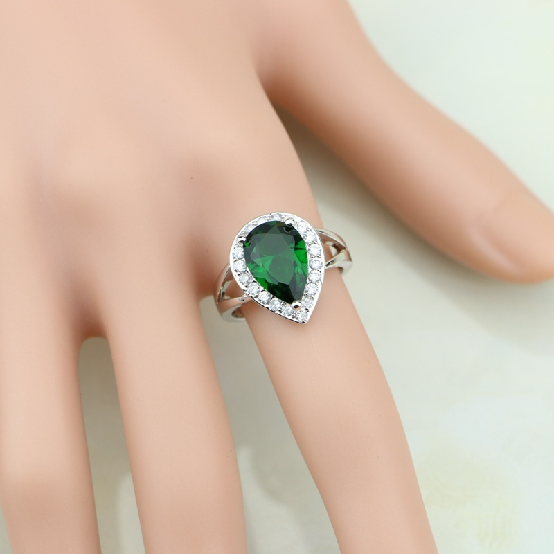 Wedding Z - Water Drop 925แหวนเงินCubic Zirconia CZสีขาวสำหรับงานแต่งงานงานแต่งงาน/หมั้น/ปาร์ตี้/ของขวัญแหวน