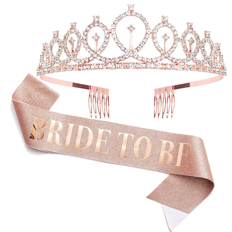 Bride Tribe Sash - 1 ชุด Rose Gold เจ้าสาวซาติน SASH