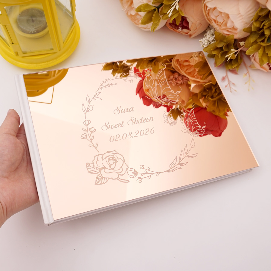 สมุดอวยพรอะคริลิคแบบกระจกเงา ล - Personalized Guest Book บทวิจารณ์และราคา