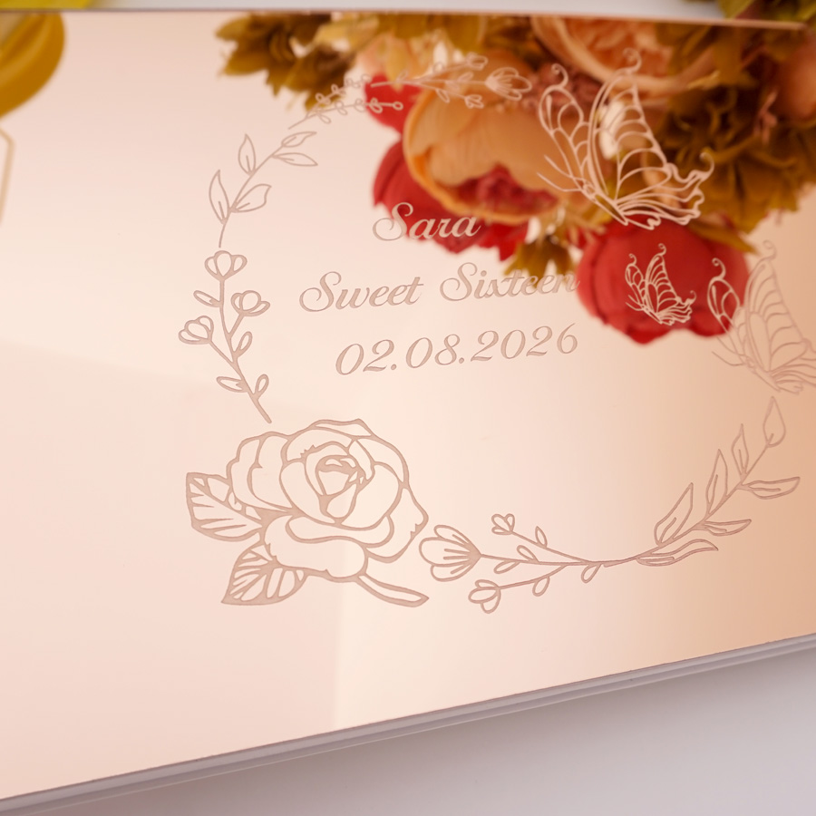 สมุดอวยพรอะคริลิคแบบกระจกเงา ล - Personalized Guest Book บทวิจารณ์และราคา