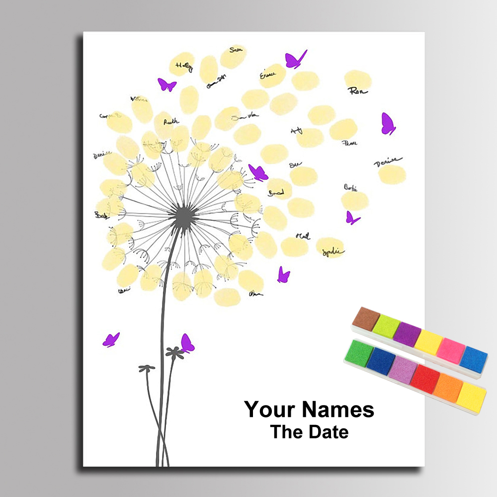 ส่วนบุคคลลายเซ็นลายนิ้วมือสมุด - Personalized Guest Book บทวิจารณ์และราคา