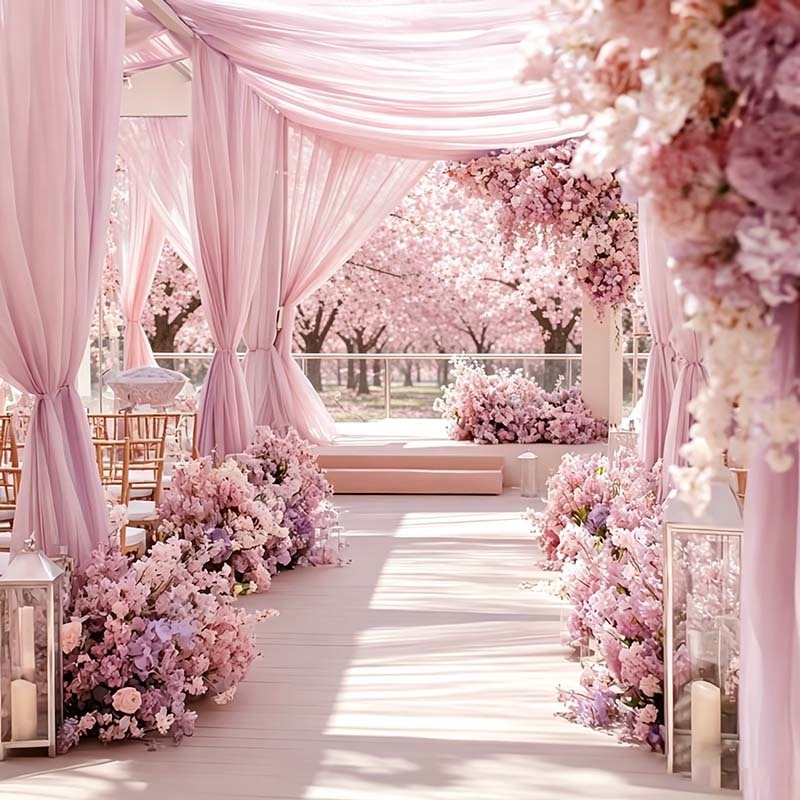 ผ้าทูลล์สีชมพูอ่อนแบบม้วน ผ้าฝ - Wedding Balloon Arch บทวิจารณ์และราคา