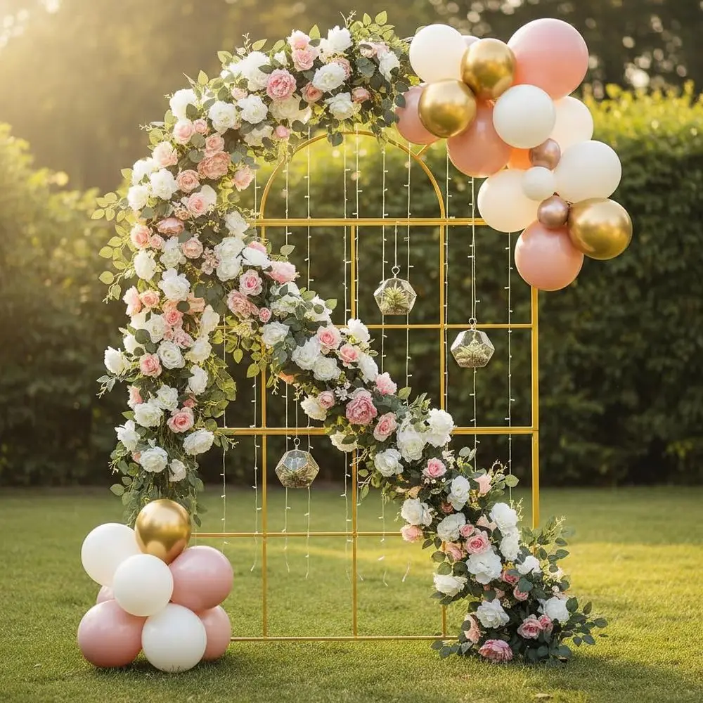 ซุ้มแต่งงานโลหะสีทอง สูง 6.5 ฟ - Wedding Balloon Arch บทวิจารณ์และราคา