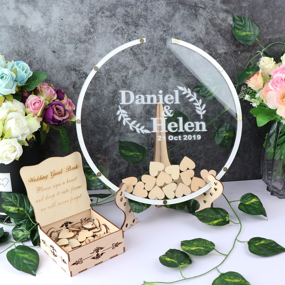 อะคริลิคส่วนบุคคลกลมหนังสือแขก - Personalized Guest Book บทวิจารณ์และราคา