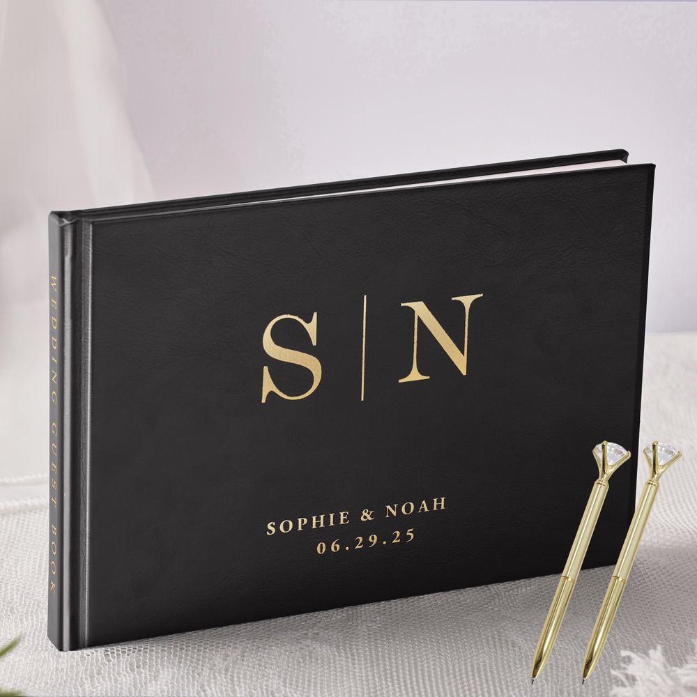 ส่วนบุคคลสมุดงานแต่งงาน Elegan - Personalized Guest Book บทวิจารณ์และราคา