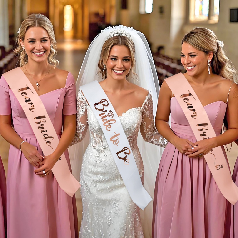 ชุดผ้าคาดเอวสีโรสโกลด์สำหรับที - Bride Tribe Sash บทวิจารณ์และราคา
