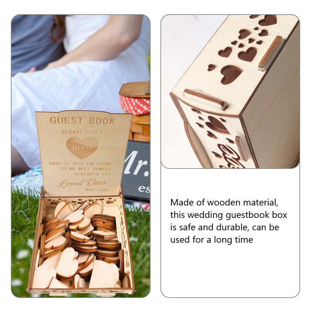 กล่องไม้สำหรับเก็บสมุดอวยพรงาน - Personalized Guest Book บทวิจารณ์และราคา