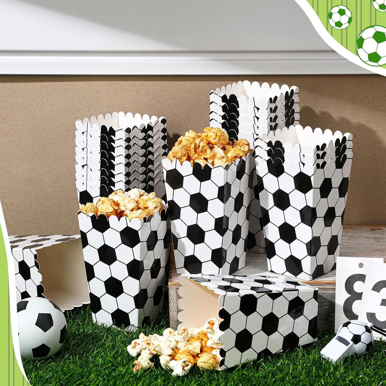 6/18 ชิ้นฟุตบอลกล่องข้าวโพดคั่ - Wedding Favor Box บทวิจารณ์และราคา