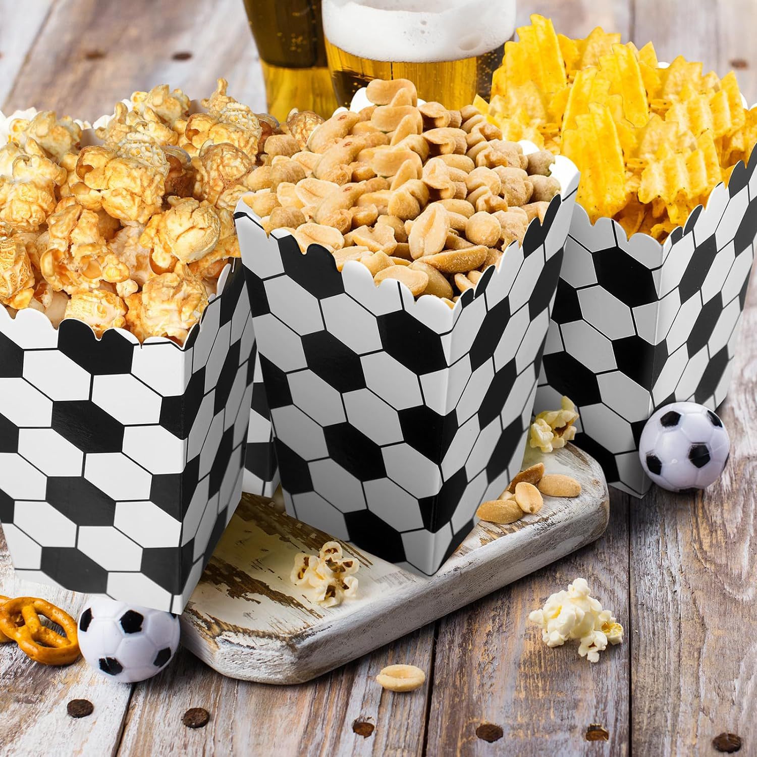 6/18 ชิ้นฟุตบอลกล่องข้าวโพดคั่ - Wedding Favor Box บทวิจารณ์และราคา