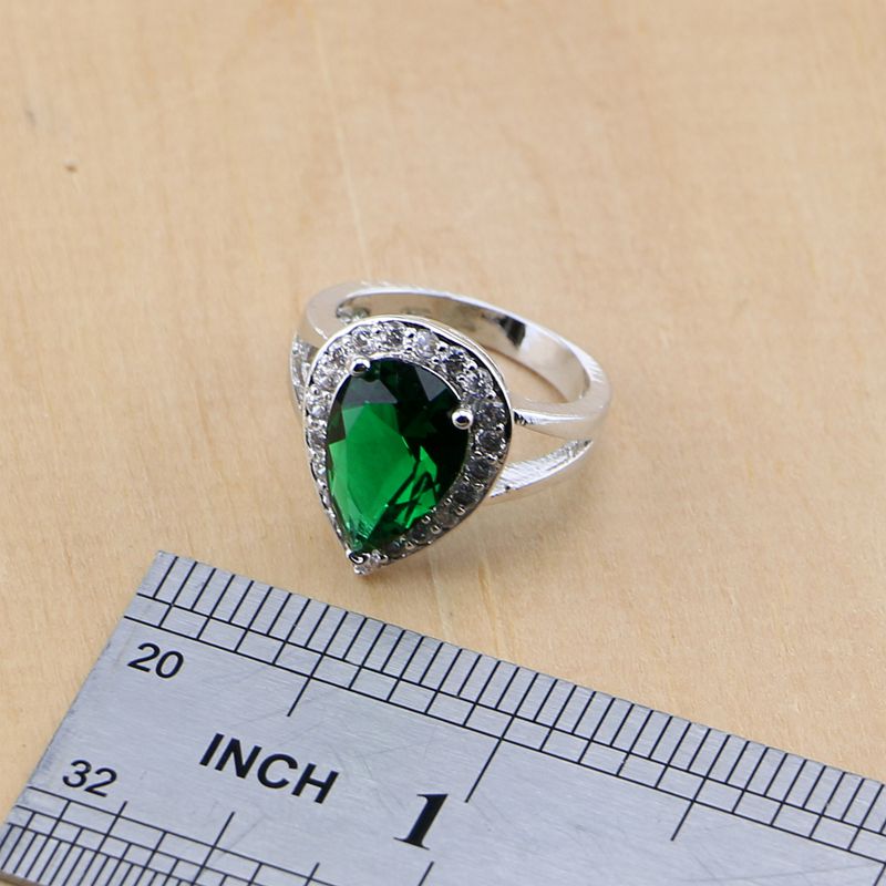 Water Drop 925แหวนเงินCubic Zi - Wedding Z บทวิจารณ์และราคา
