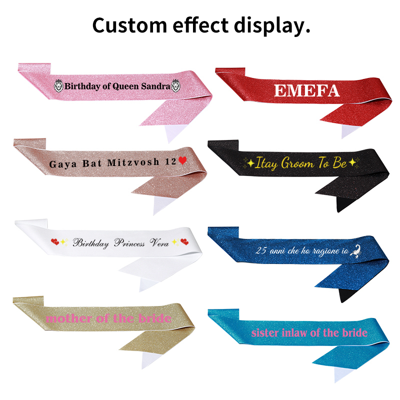 Diy Custom Glitter ซาติน Sash  - Bride Tribe Sash บทวิจารณ์และราคา