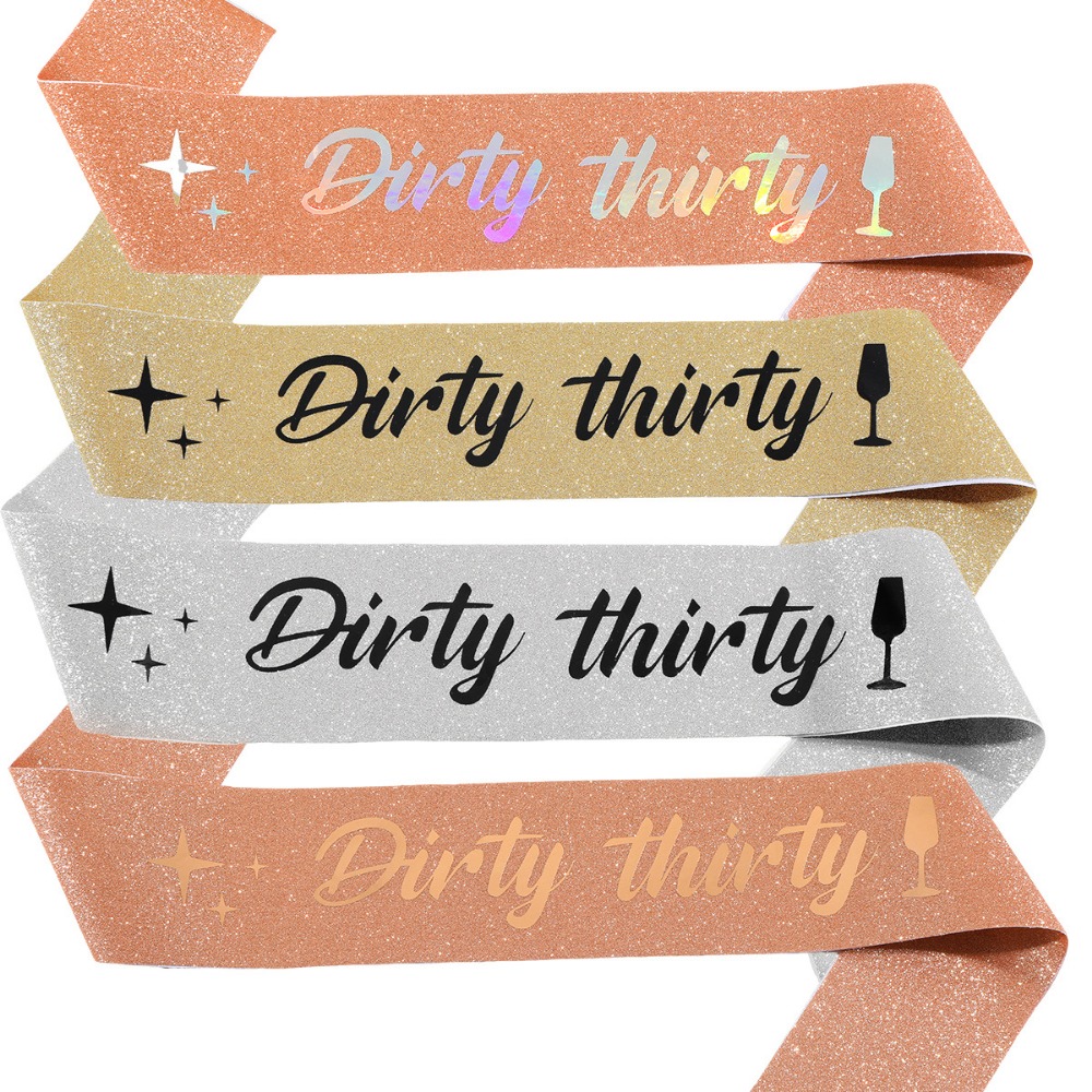 สกปรกสามสิบ SASH Glitter ซาติน - Bride Tribe Sash บทวิจารณ์และราคา